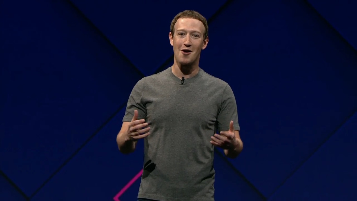 Mark Zuckerberg presents at F8