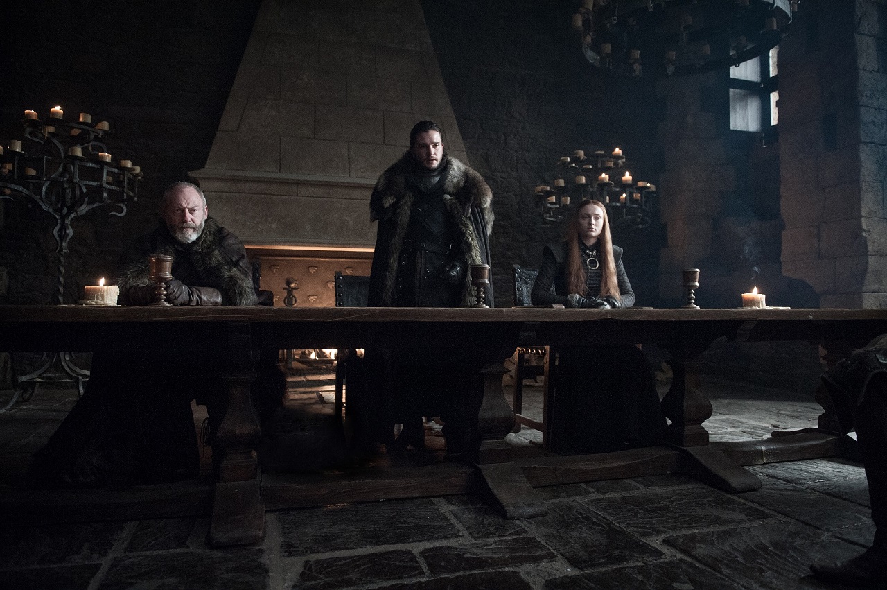 Jon Snow, Sansa Stark and Ser Davos Seaworth
