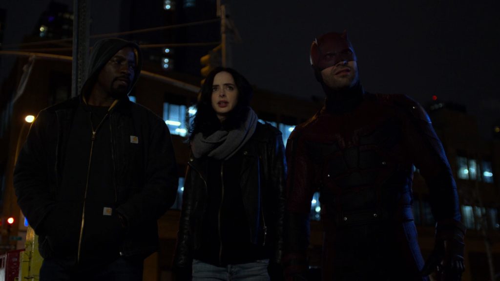 Luke Cage, Jessica Jones and Daredevil in The Defenders