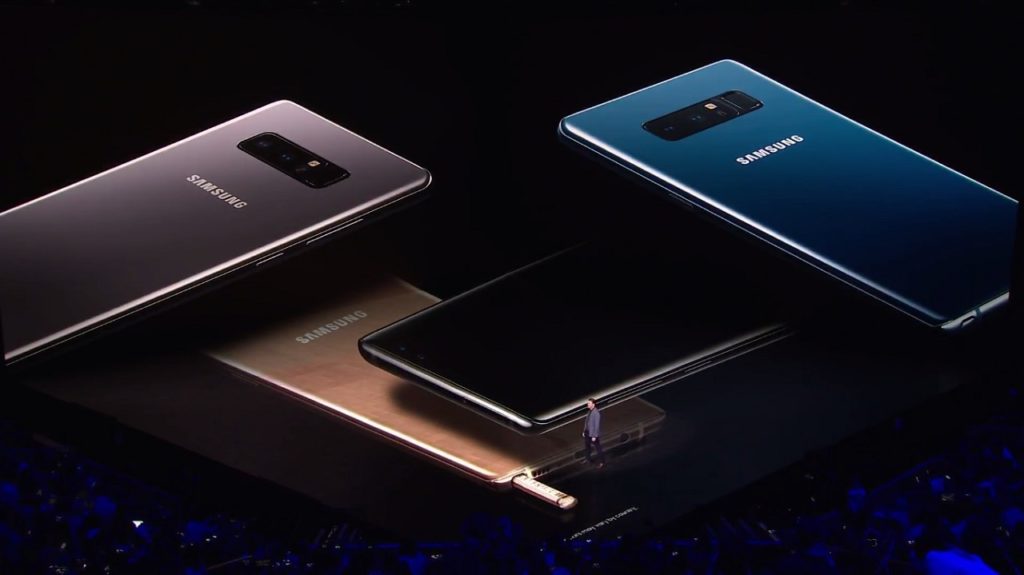 Samsung Galaxy Note 8 Colors - Midnight Black, Maple Gold, Deep Sea Blue, Orchid Grey