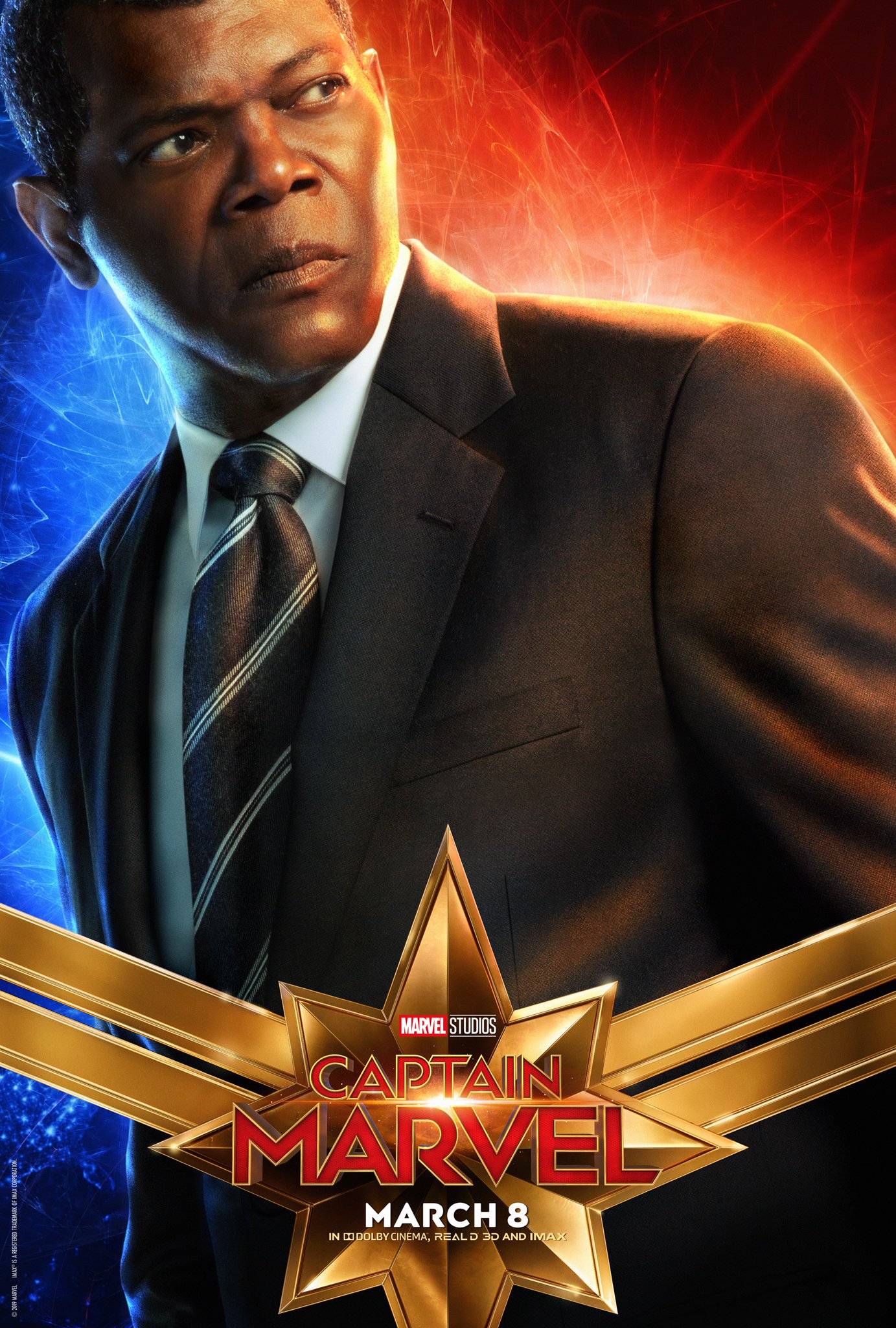 Captain Marvel Character Poster - Samuel Jackson Nick Fury