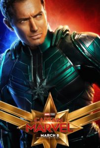 Captain Marvel Character Poster - Jude Law Marvell Yonn Rogg