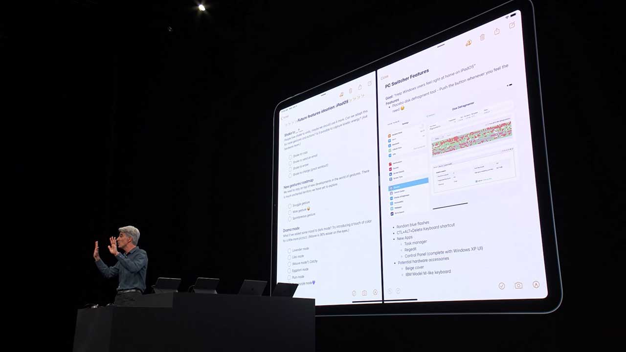 Apple WWDC 2019 Live Stream iPadOS Split Screen