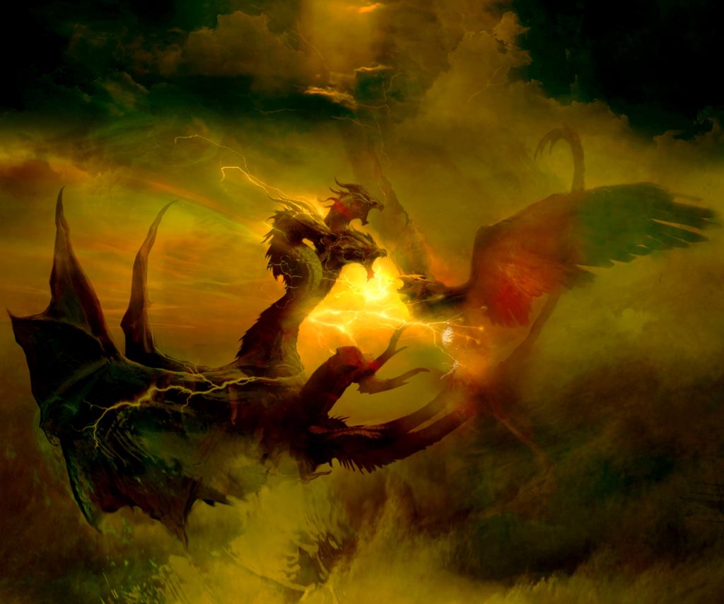 Godzilla King Of The Monsters Concept Art 14 - Ghidorah vs Rodan