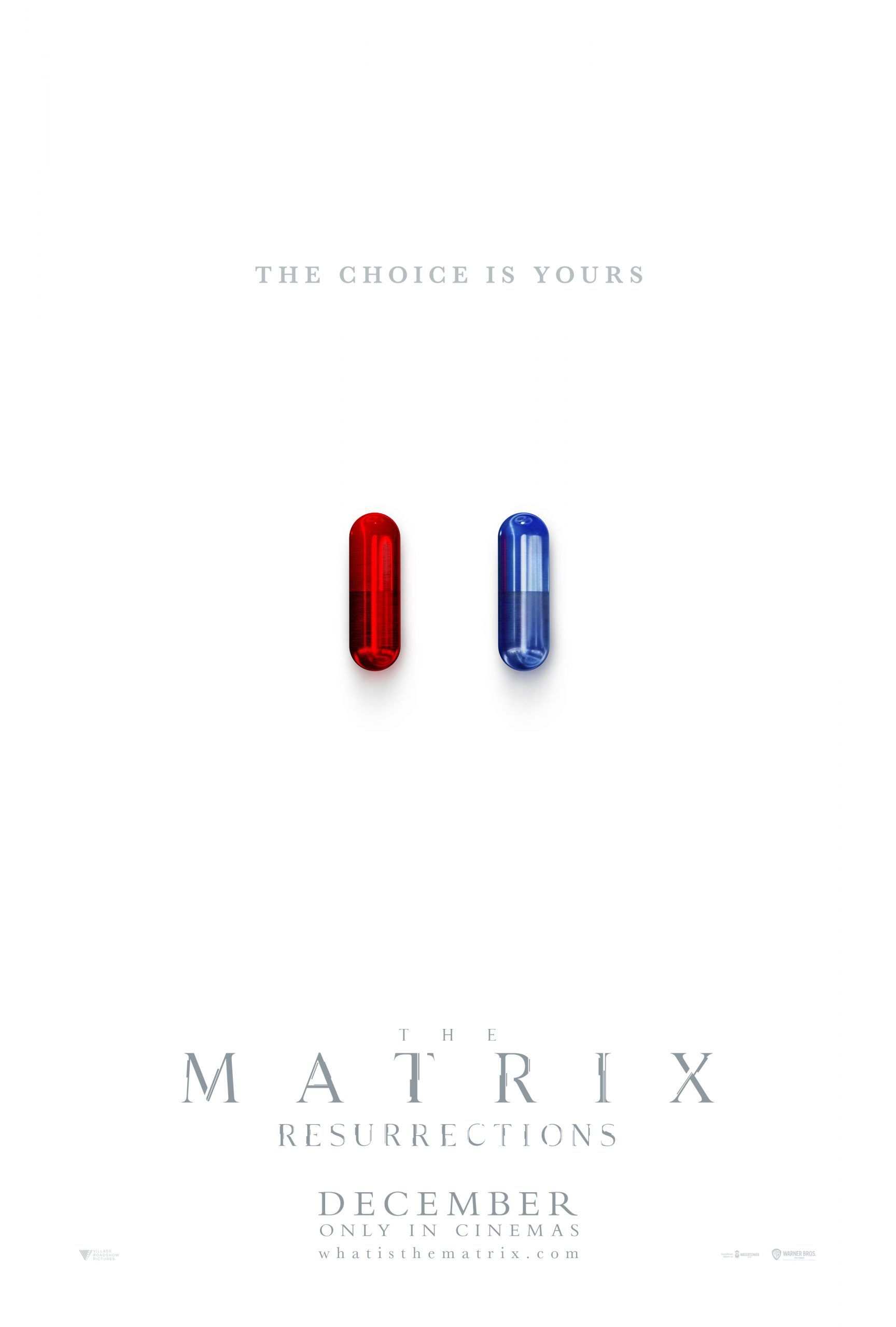 The Matrix Resurrections Poster 1 Red Blue Pill