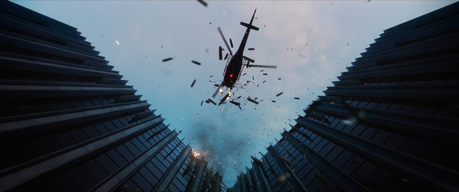 The Matrix Resurrections Still 22 Helicopter Bullet Rain Morpheus Rescue
